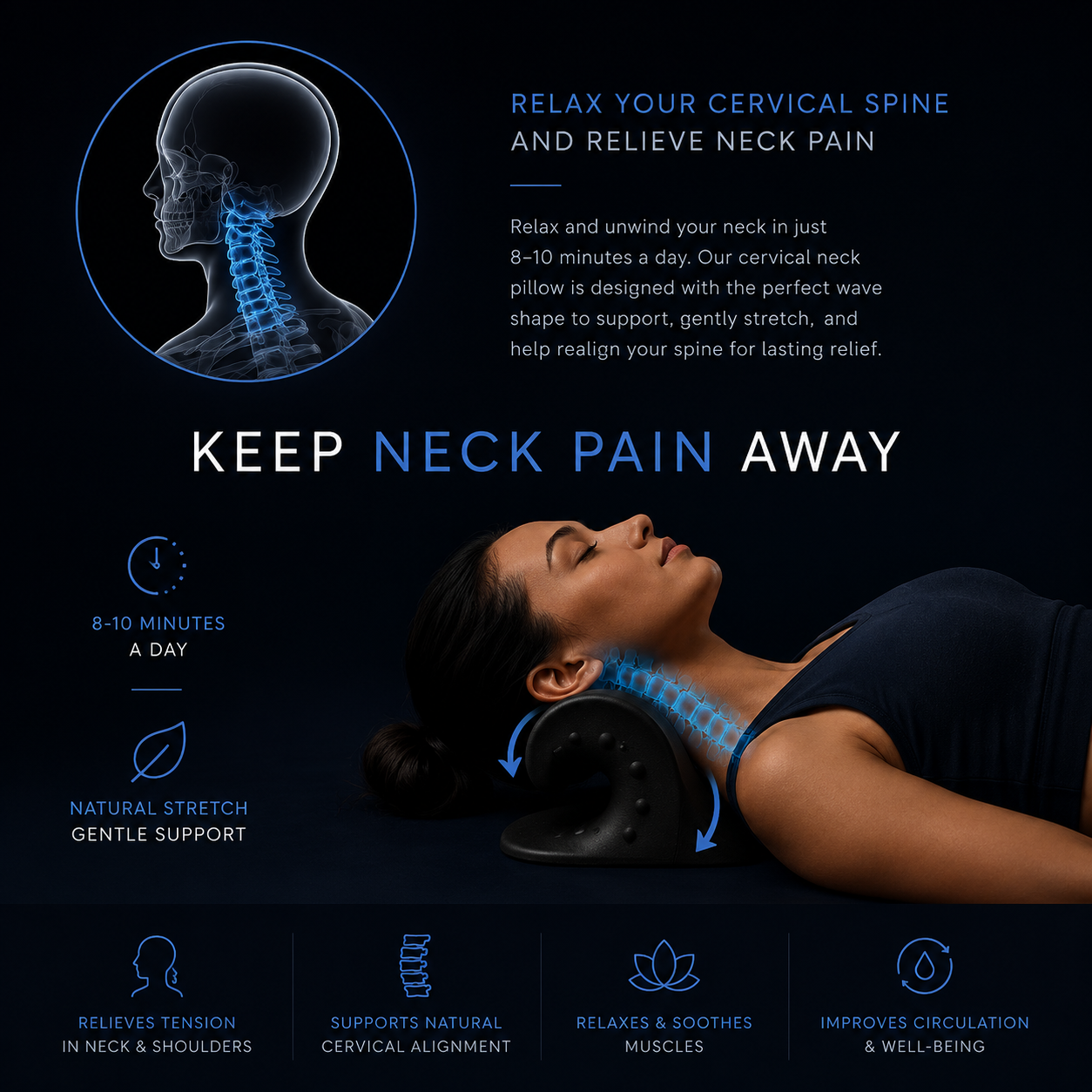 Cervical Traction Pillow - Neck Pain Relief