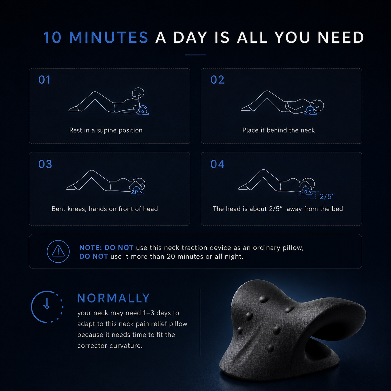 Cervical Traction Pillow - Neck Pain Relief
