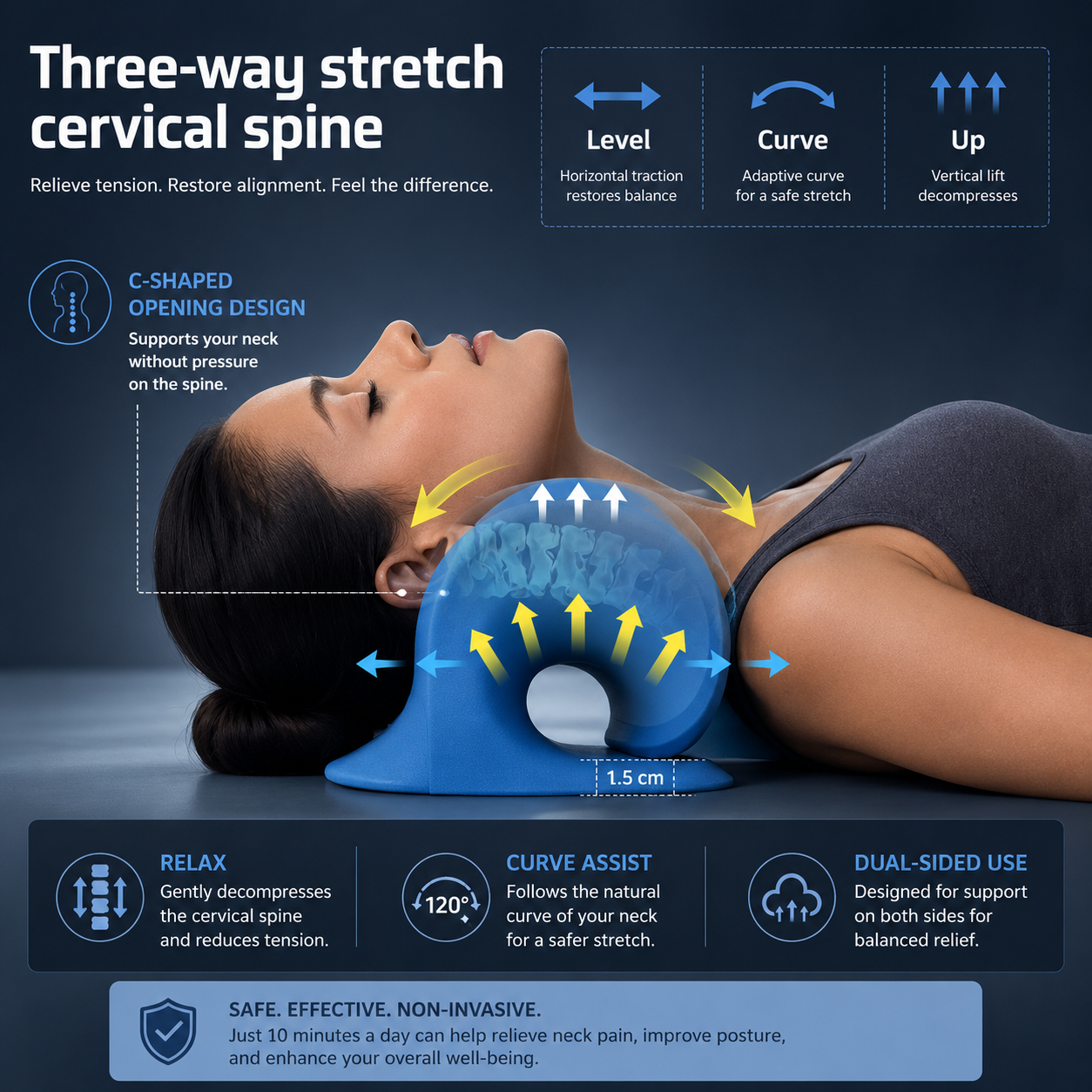 Cervical Traction Pillow - Neck Pain Relief