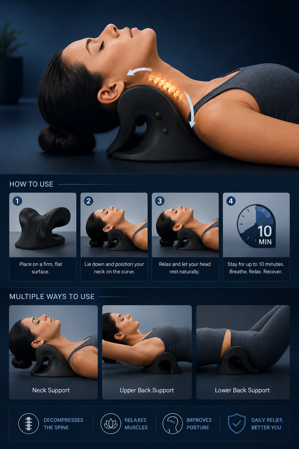 Cervical Traction Pillow - Neck Pain Relief